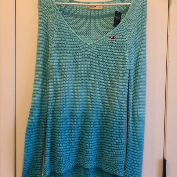Hollister Turquoise Blue Ombré Cotton Sweater NWT Size S - Picture 2 of 11